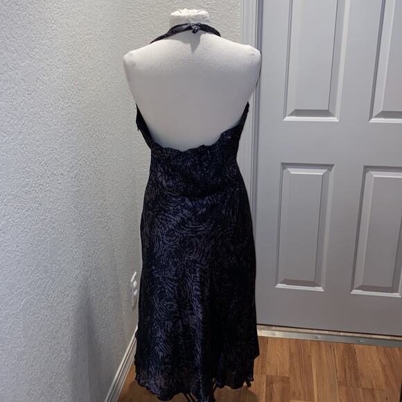 Jonathan Martin Studio Silk Halter Surplice V-neck Backless Maxi Dress EUC Sz 10 - Picture 6 of 12